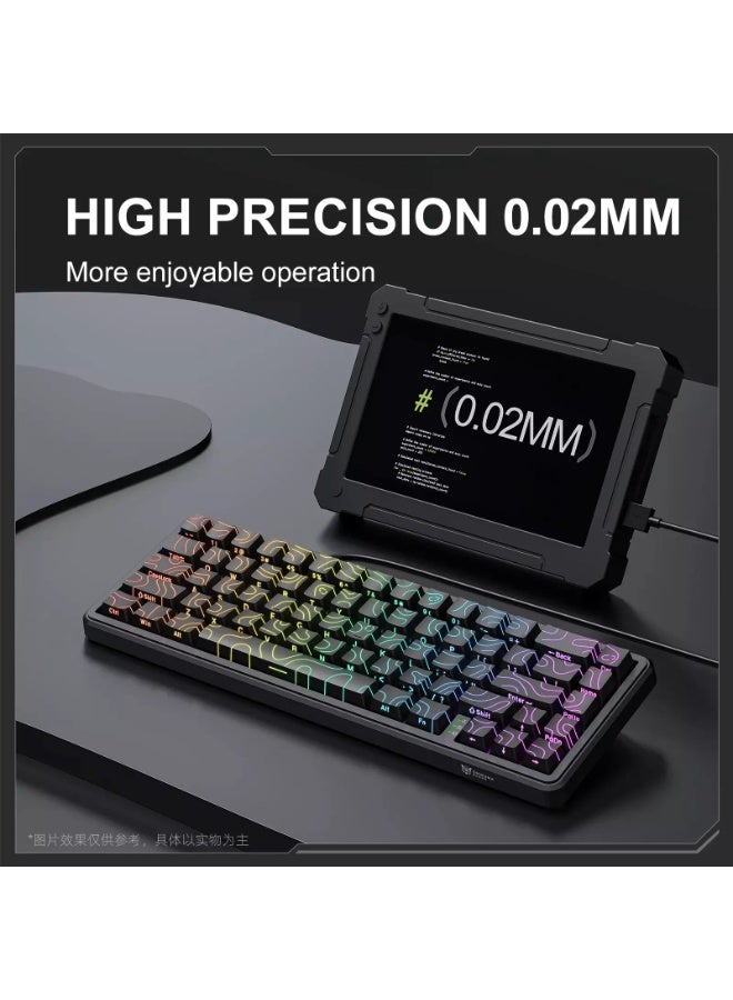 onikuma G67 HE RGB Magnetic Gaming Keyboard with Hall Effect Technology, Adjustable Actuation, Ultra-Low 0.125ms Latency, 8K Polling Rate, 67-Key Compact Layout, Hot-Swappable Switches, Dynamic RGB Lighting - Image 3